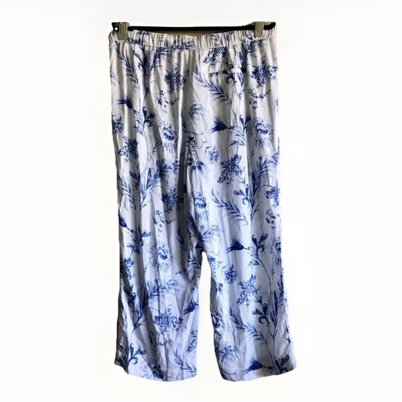 Talbots Straight Ankle Pull on Pants Ocean Flora Petite XL - Picture 5 of 10